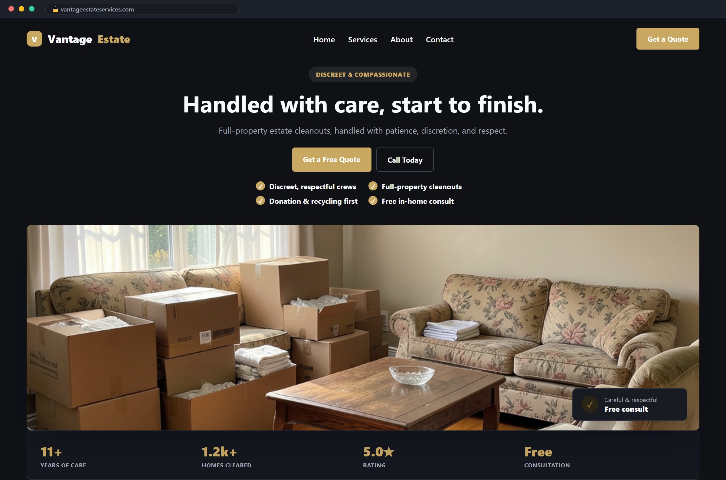 Estate Cleanouts website mockup